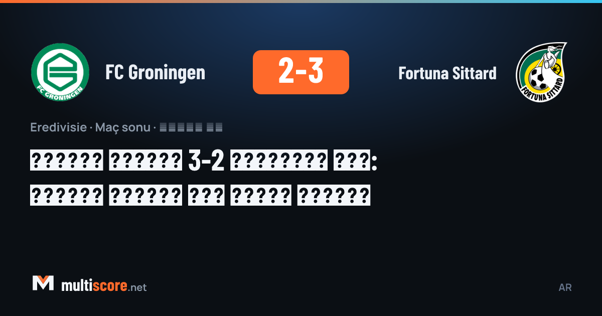 FC Groningen ve Fortuna Sittard arasındaki Eredivisie maçından bir kare