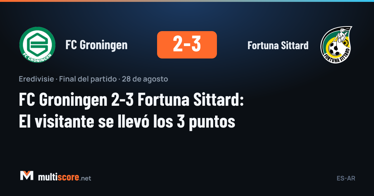 FC Groningen ve Fortuna Sittard arasındaki Eredivisie maçından bir kare