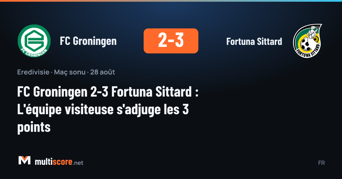 FC Groningen ve Fortuna Sittard arasındaki Eredivisie maçından bir kare