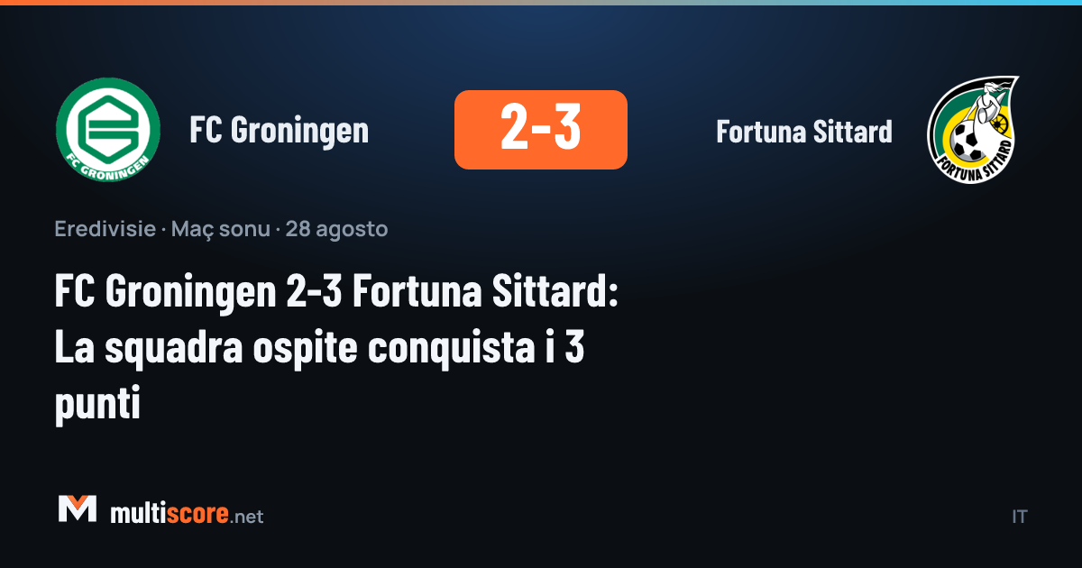 FC Groningen ve Fortuna Sittard arasındaki Eredivisie maçından bir kare
