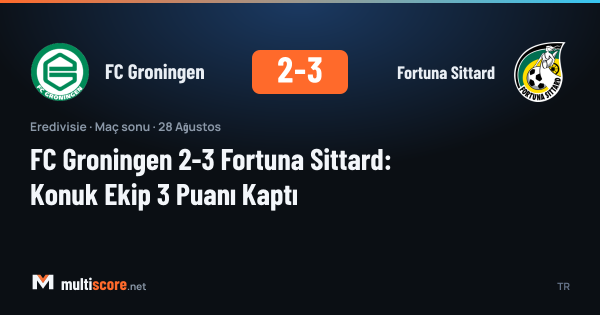 FC Groningen ve Fortuna Sittard arasındaki Eredivisie maçından bir kare