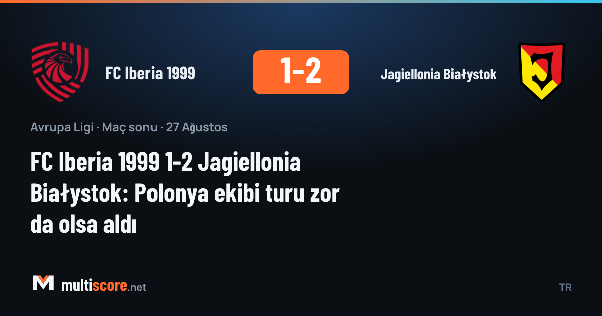 FC Iberia 1999 ve Jagiellonia Białystok oyuncuları Europa League maçında mücadele ediyor