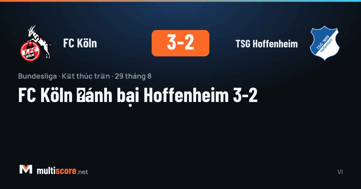 FC Köln - TSG Hoffenheim Bundesliga maçı