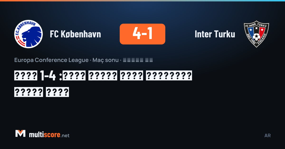 FC København ile Inter Turku arasındaki Konferans Ligi maçından bir kare