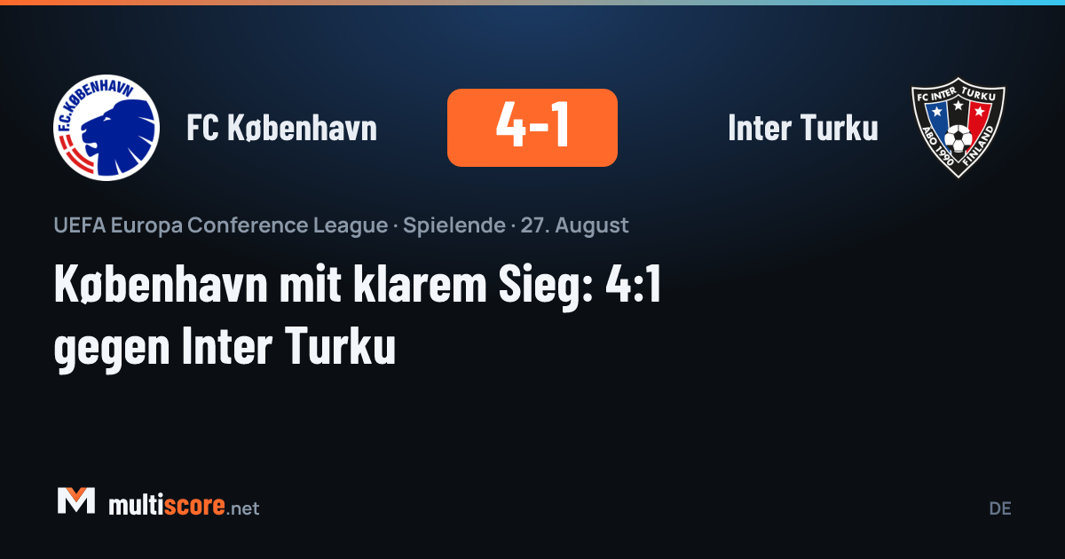 FC København ile Inter Turku arasındaki Konferans Ligi maçından bir kare