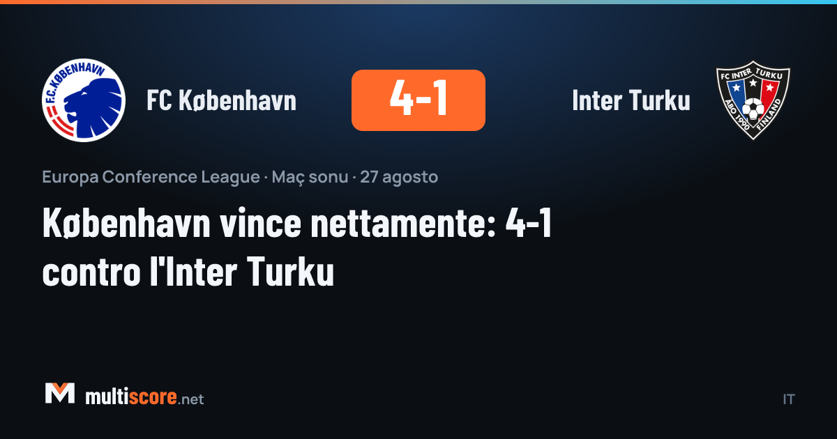 FC København ile Inter Turku arasındaki Konferans Ligi maçından bir kare