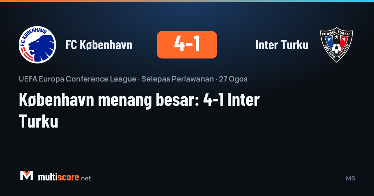 FC København ile Inter Turku arasındaki Konferans Ligi maçından bir kare