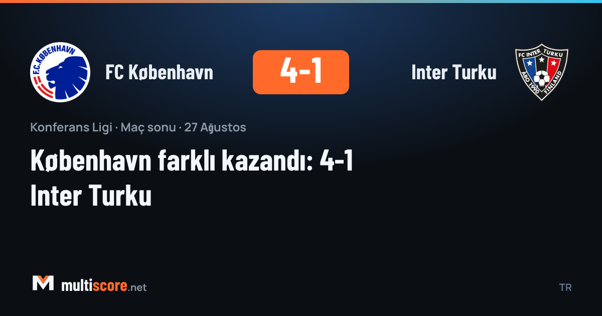 FC København ile Inter Turku arasındaki Konferans Ligi maçından bir kare
