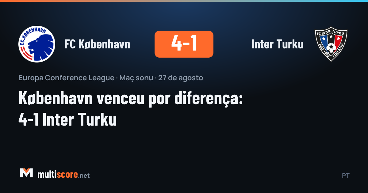 FC København ile Inter Turku arasındaki Konferans Ligi maçından bir kare