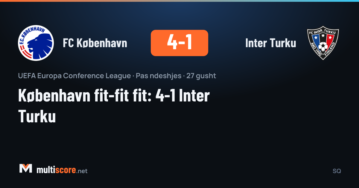FC København ile Inter Turku arasındaki Konferans Ligi maçından bir kare