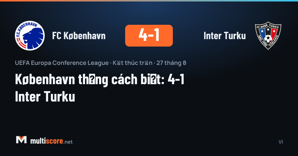 FC København ile Inter Turku arasındaki Konferans Ligi maçından bir kare