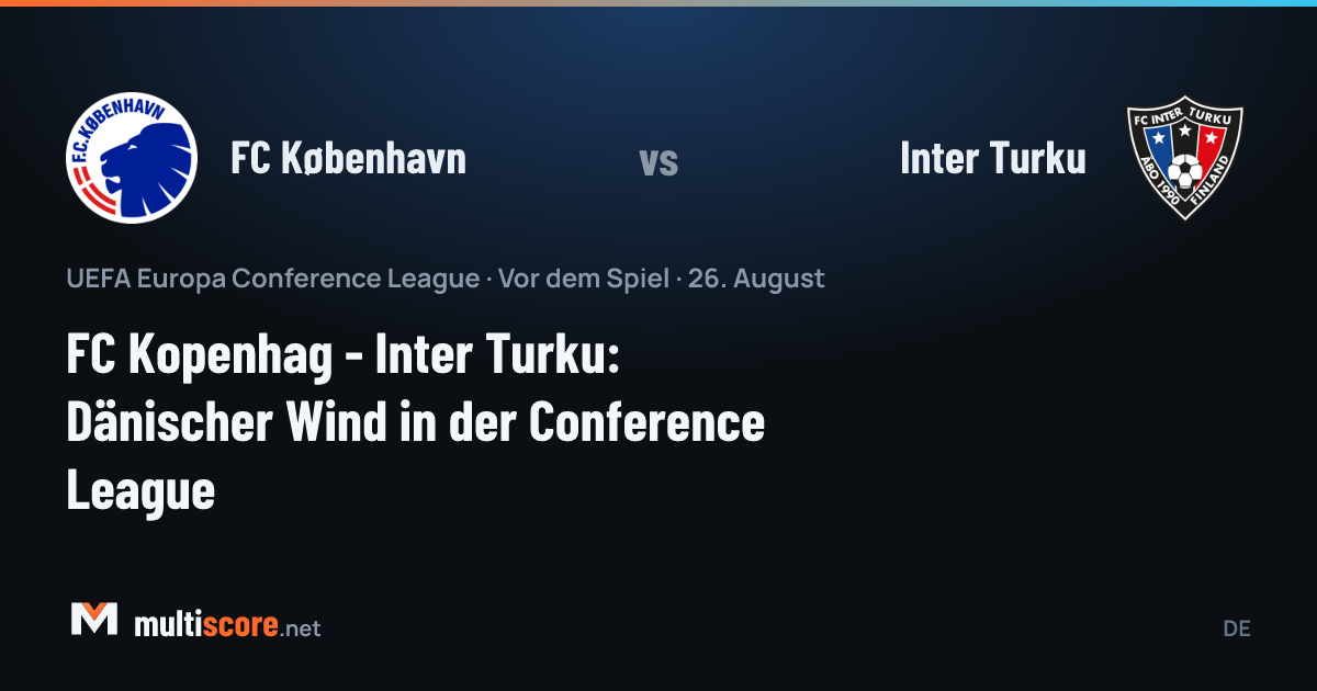 FC København ve Inter Turku oyuncuları maç önünde sahada