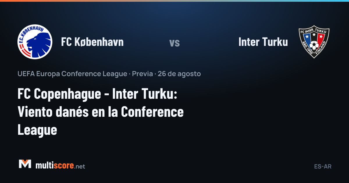 FC København ve Inter Turku oyuncuları maç önünde sahada
