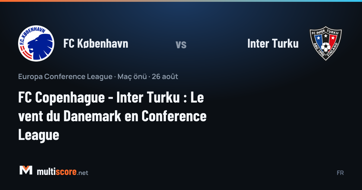 FC København ve Inter Turku oyuncuları maç önünde sahada