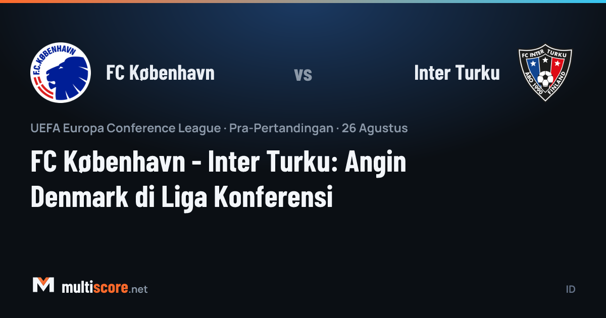 FC København ve Inter Turku oyuncuları maç önünde sahada