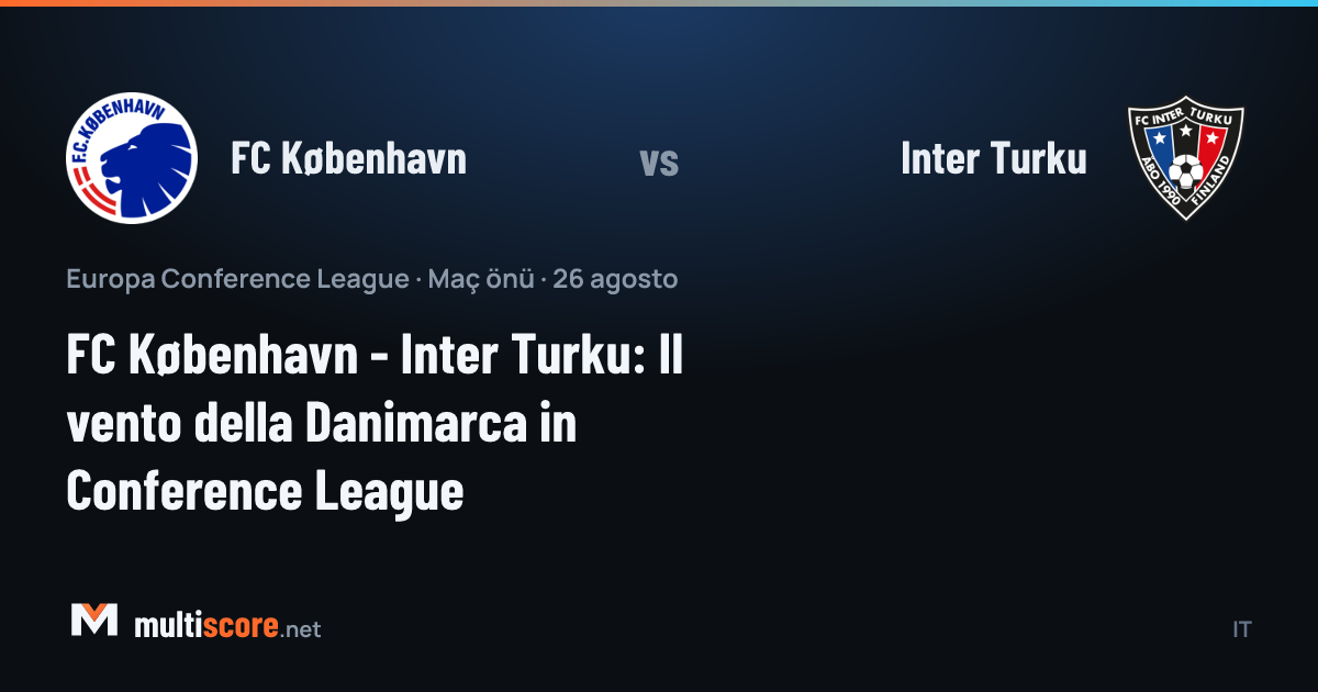 FC København ve Inter Turku oyuncuları maç önünde sahada
