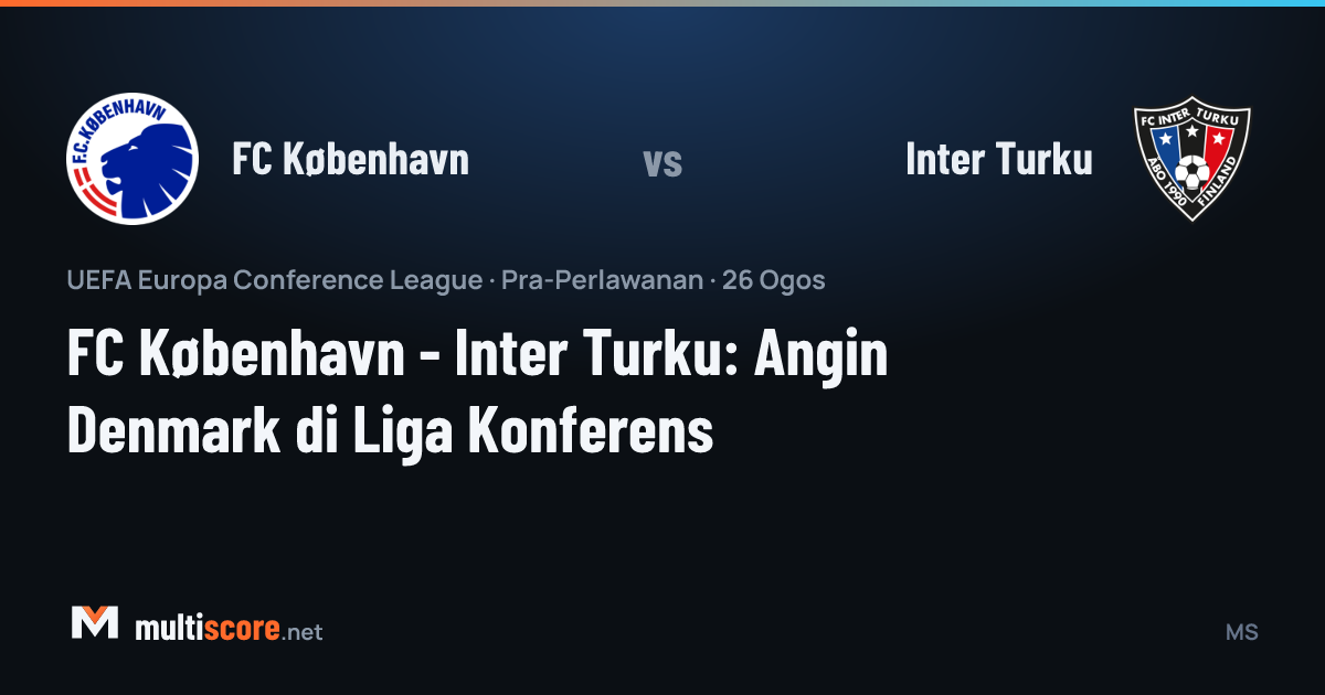 FC København ve Inter Turku oyuncuları maç önünde sahada