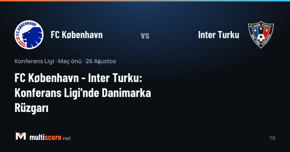 FC København ve Inter Turku oyuncuları maç önünde sahada
