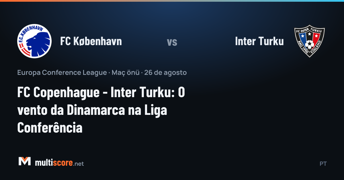 FC København ve Inter Turku oyuncuları maç önünde sahada