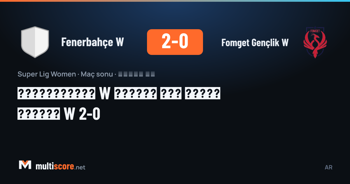 Fenerbahçe W - Fomget Gençlik W Kadınlar Süper Lig maçı