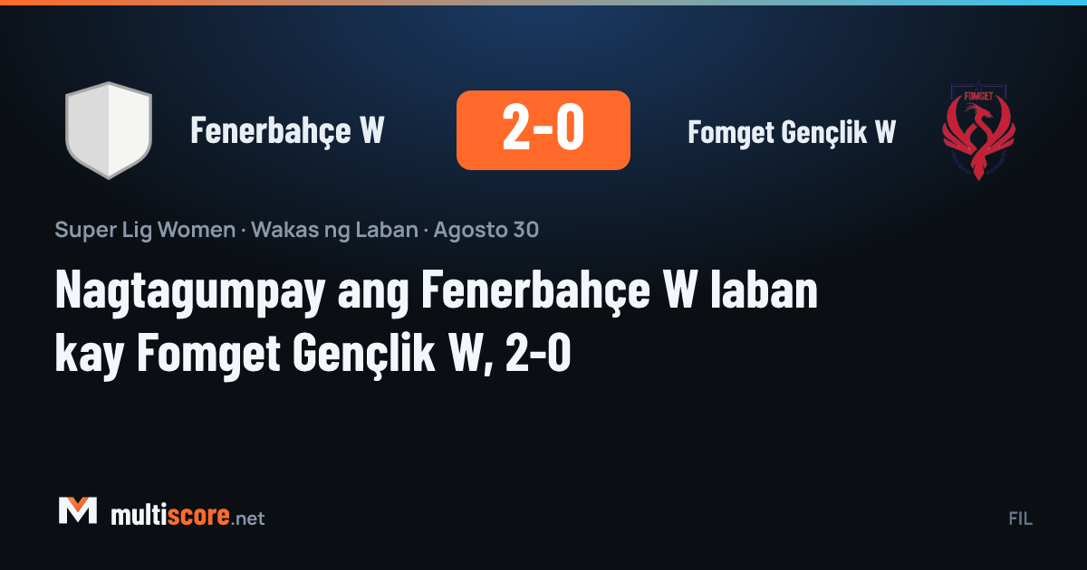 Fenerbahçe W - Fomget Gençlik W Kadınlar Süper Lig maçı