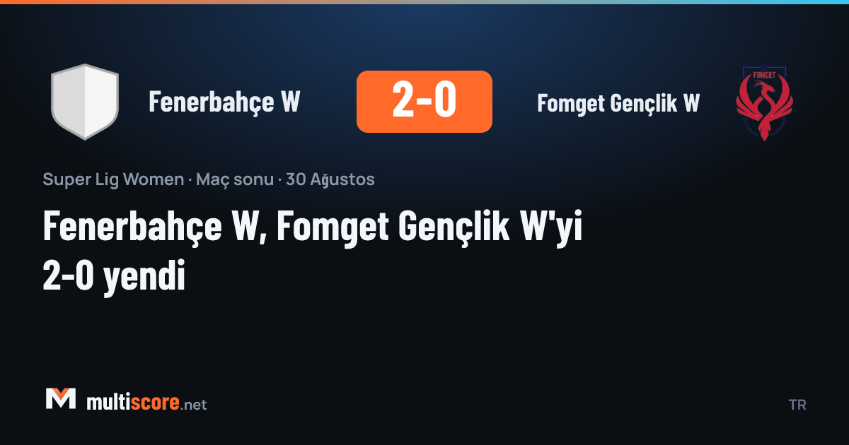 Fenerbahçe W - Fomget Gençlik W Kadınlar Süper Lig maçı