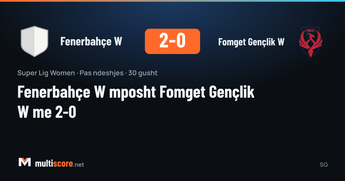 Fenerbahçe W - Fomget Gençlik W Kadınlar Süper Lig maçı