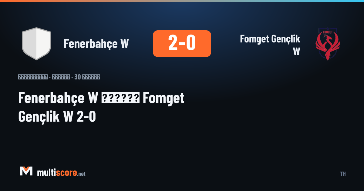 Fenerbahçe W - Fomget Gençlik W Kadınlar Süper Lig maçı