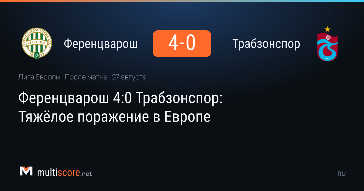 Ferencvárosi - Trabzonspor