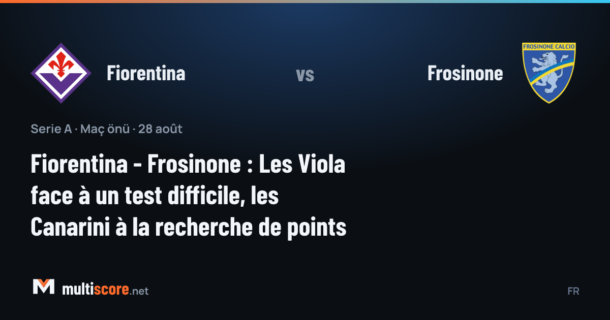 Fiorentina - Frosinone Serie A maç önü