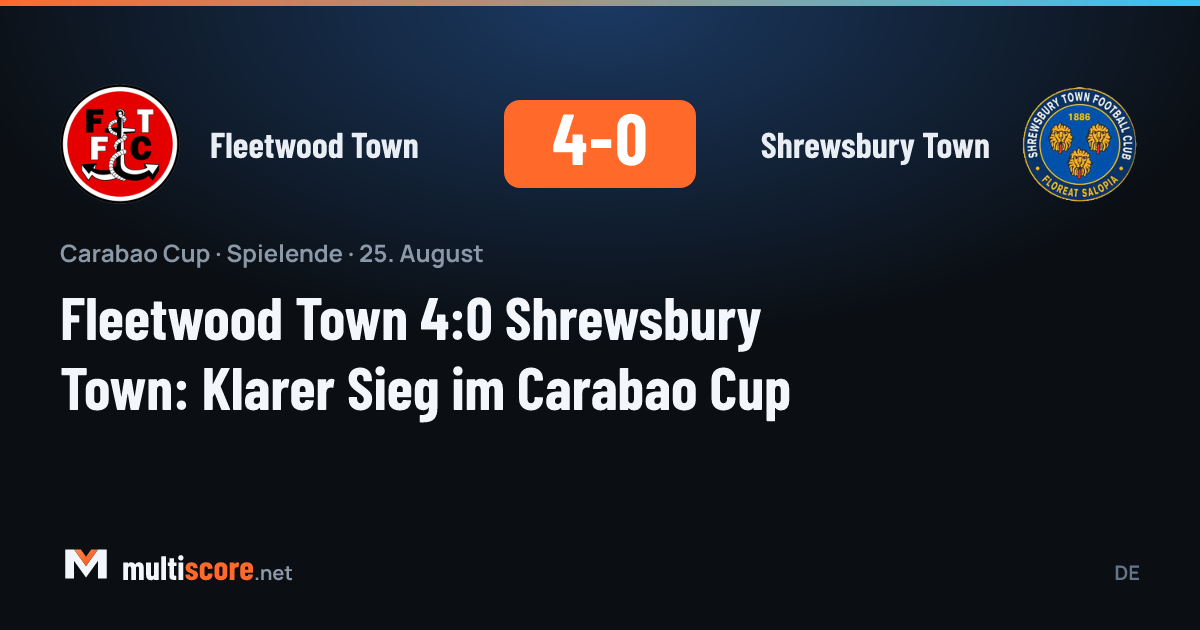 Fleetwood Town - Shrewsbury Town Carabao Cup maçından bir görüntü