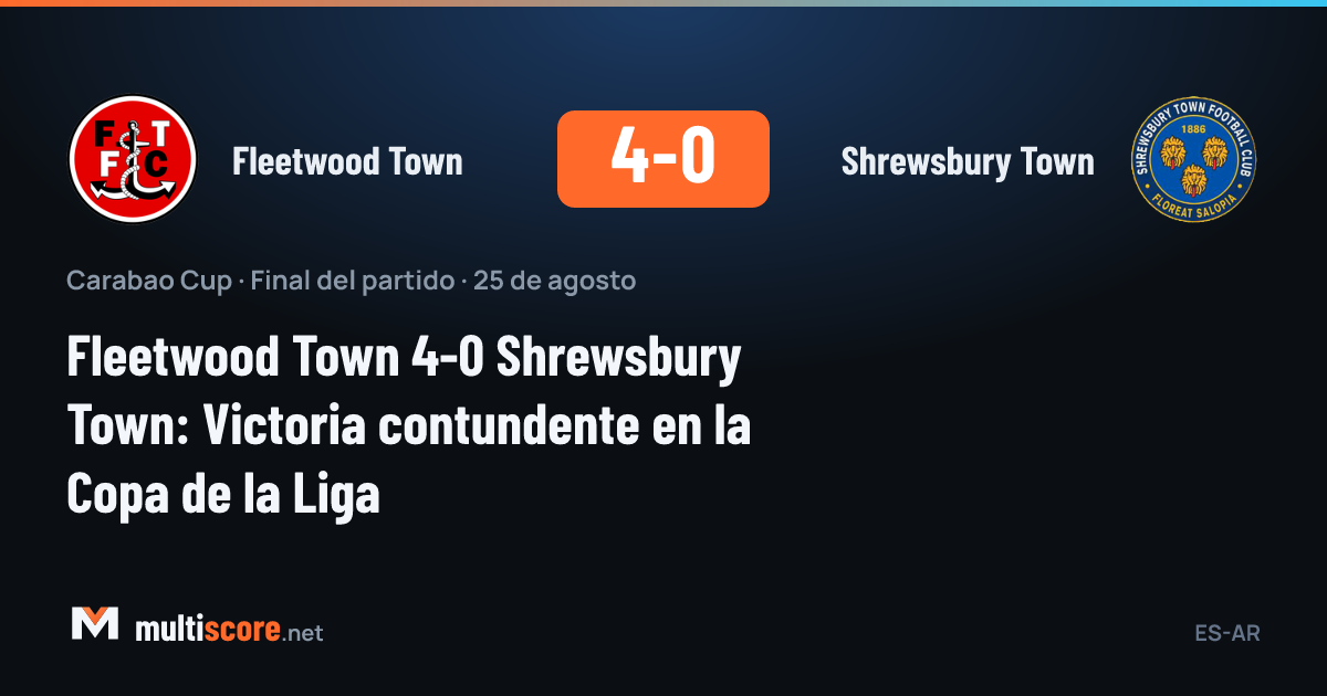 Fleetwood Town - Shrewsbury Town Carabao Cup maçından bir görüntü