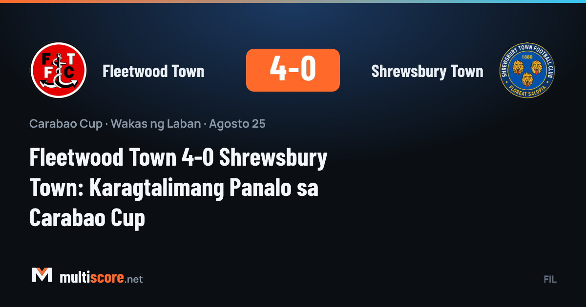 Fleetwood Town - Shrewsbury Town Carabao Cup maçından bir görüntü