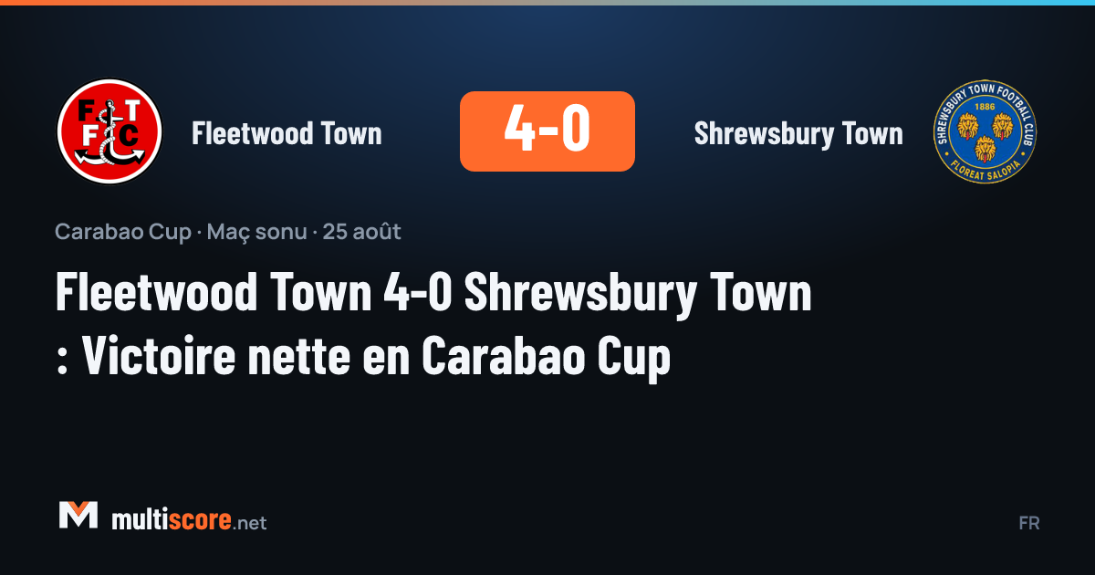 Fleetwood Town - Shrewsbury Town Carabao Cup maçından bir görüntü