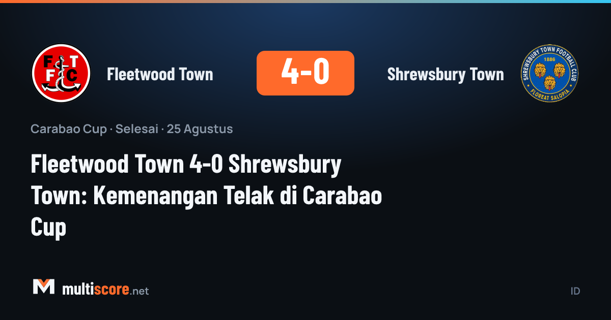 Fleetwood Town - Shrewsbury Town Carabao Cup maçından bir görüntü