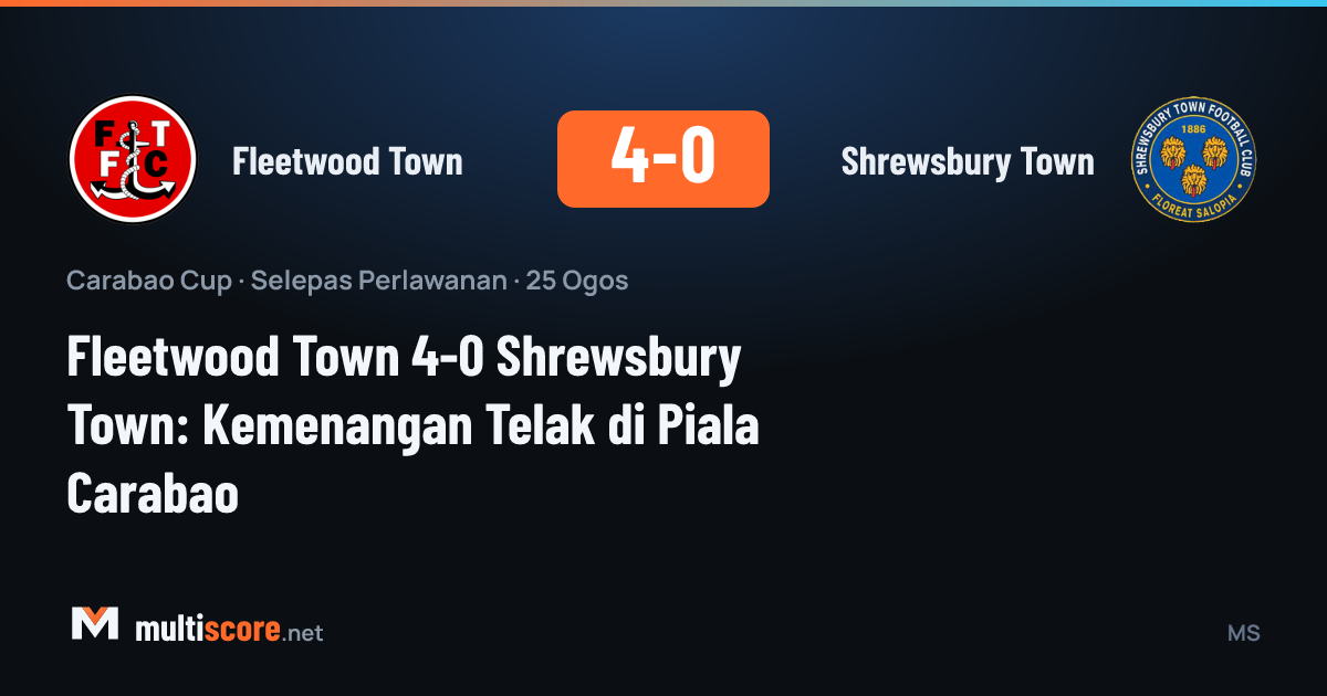 Fleetwood Town - Shrewsbury Town Carabao Cup maçından bir görüntü