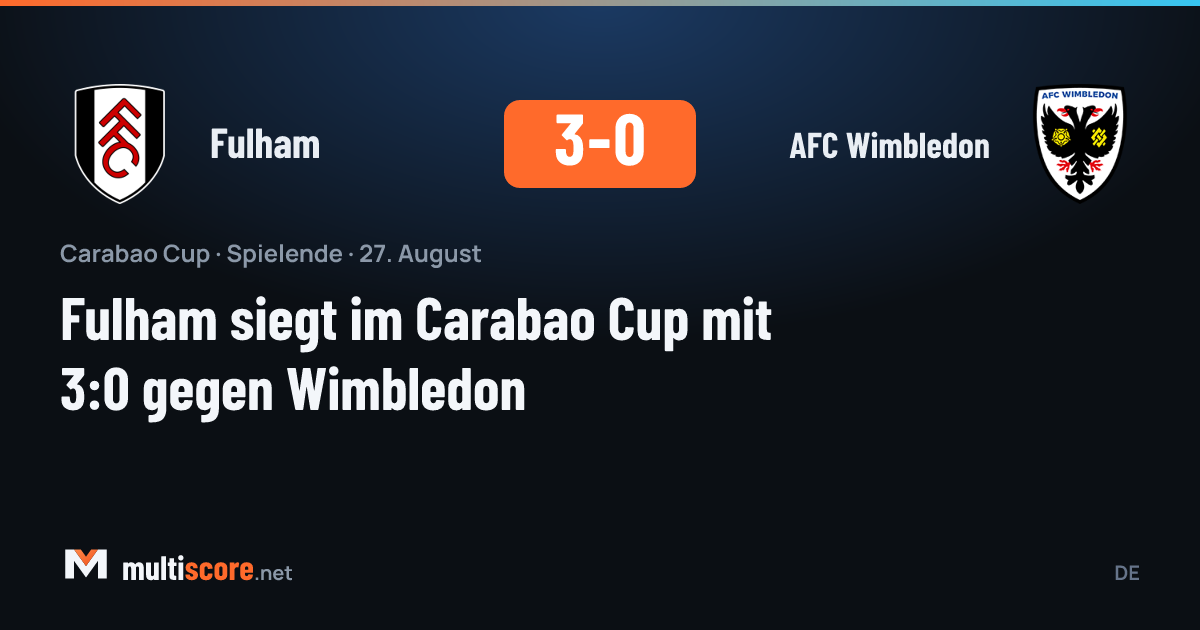 Fulham - AFC Wimbledon Carabao Cup maçından bir kare