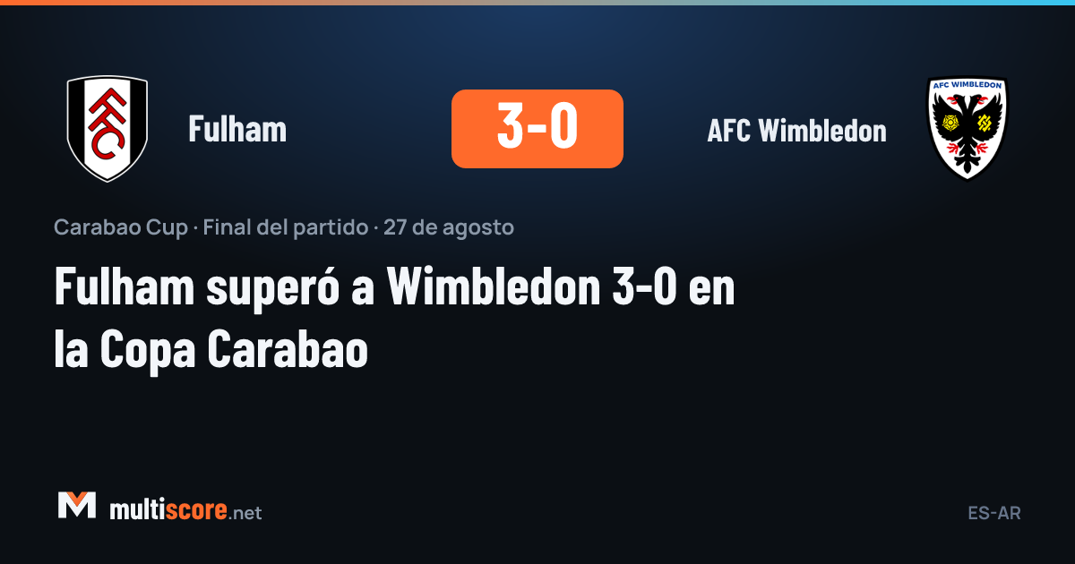 Fulham - AFC Wimbledon Carabao Cup maçından bir kare