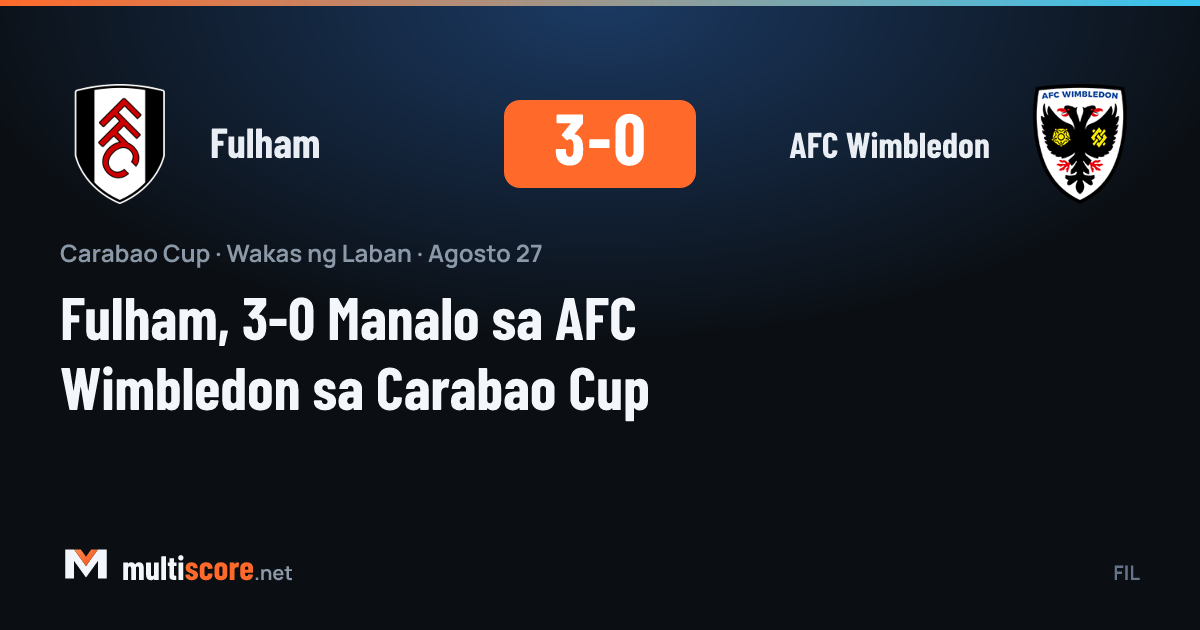 Fulham - AFC Wimbledon Carabao Cup maçından bir kare