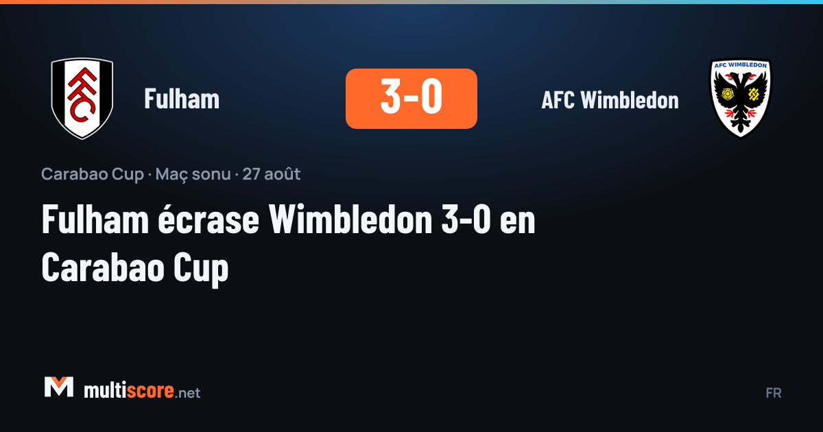 Fulham - AFC Wimbledon Carabao Cup maçından bir kare