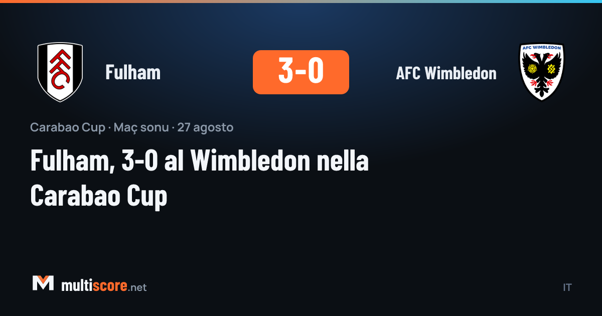 Fulham - AFC Wimbledon Carabao Cup maçından bir kare