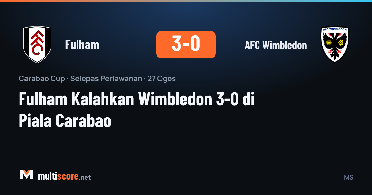 Fulham - AFC Wimbledon Carabao Cup maçından bir kare