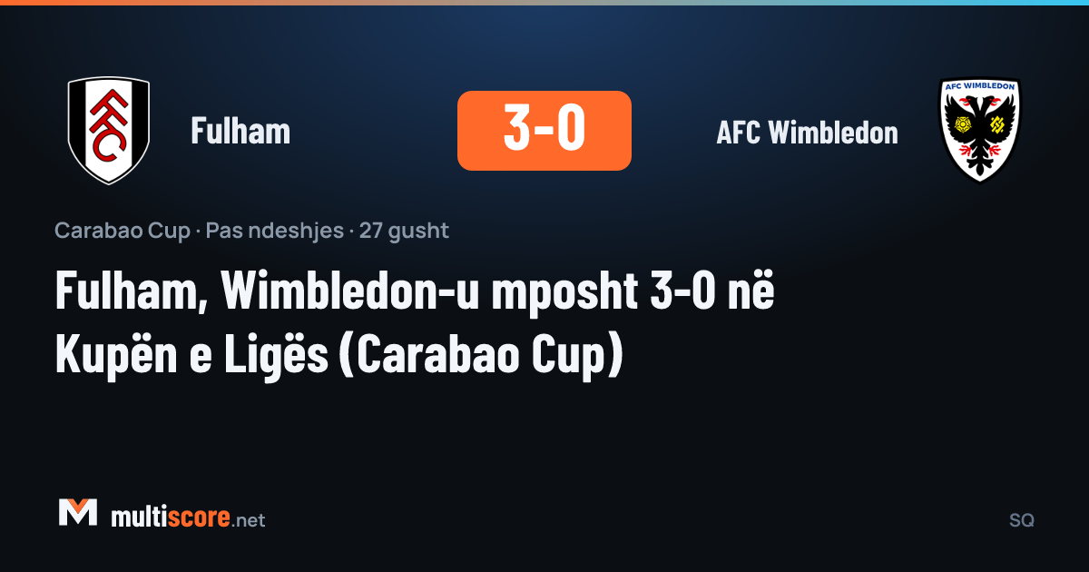 Fulham - AFC Wimbledon Carabao Cup maçından bir kare