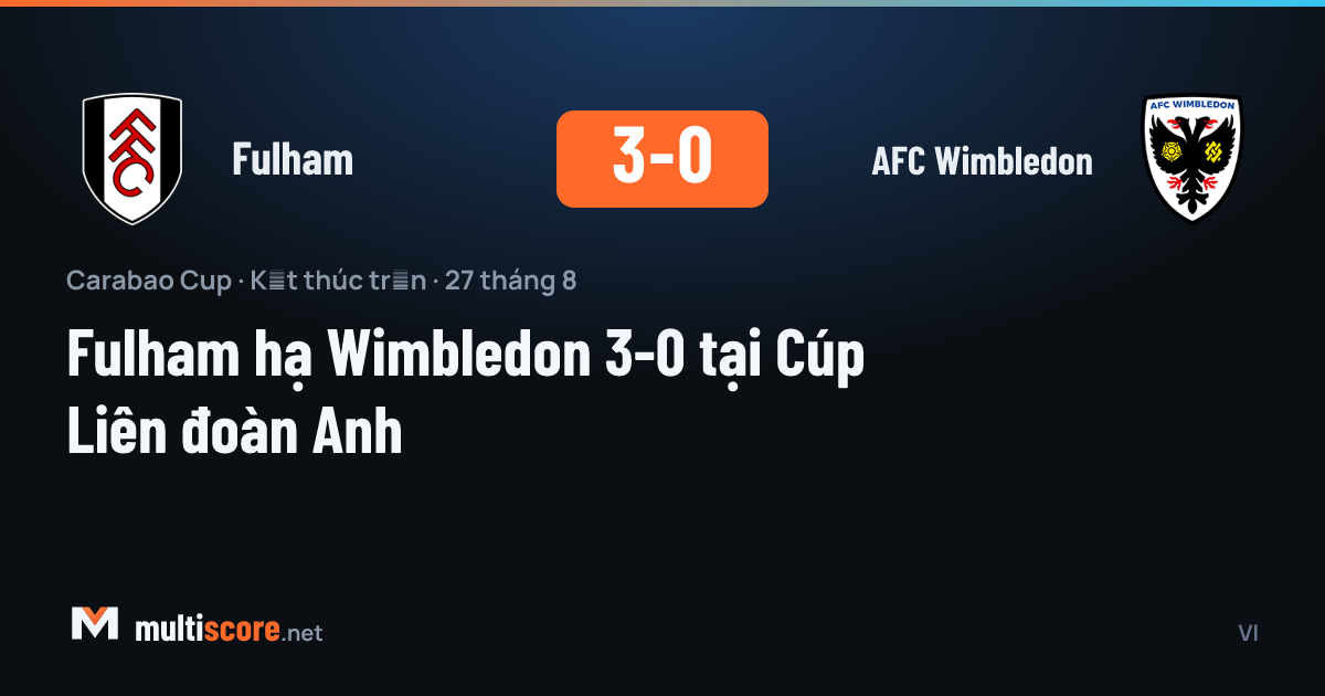 Fulham - AFC Wimbledon Carabao Cup maçından bir kare