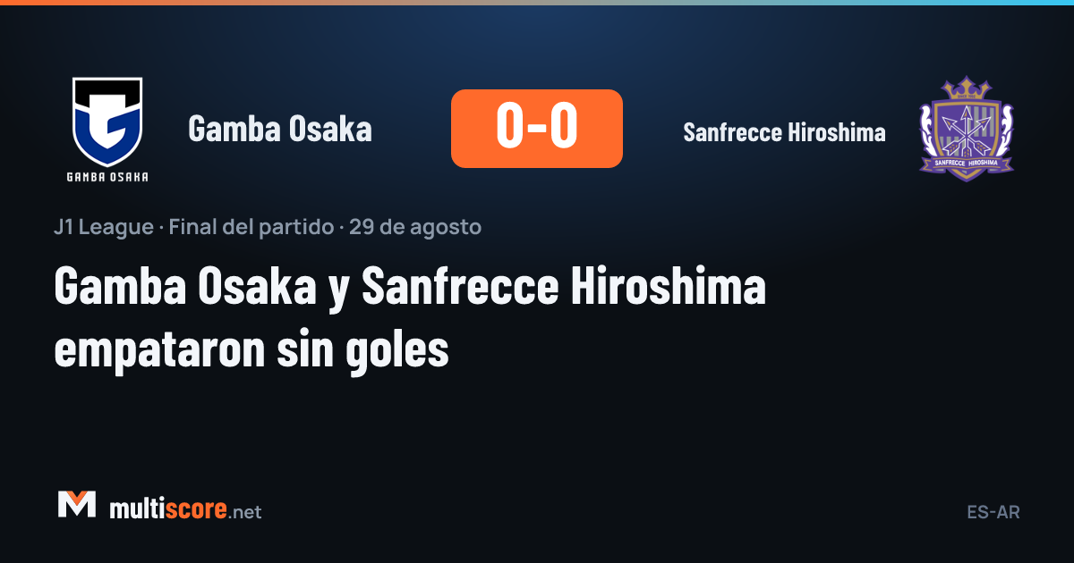 Gamba Osaka 0-0 Sanfrecce Hiroshima J1 League maçı