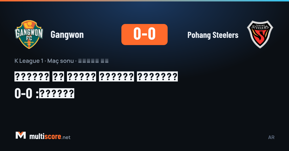 Gangwon - Pohang Steelers K League 1 maçı 0-0 beraberlikle sona erdi