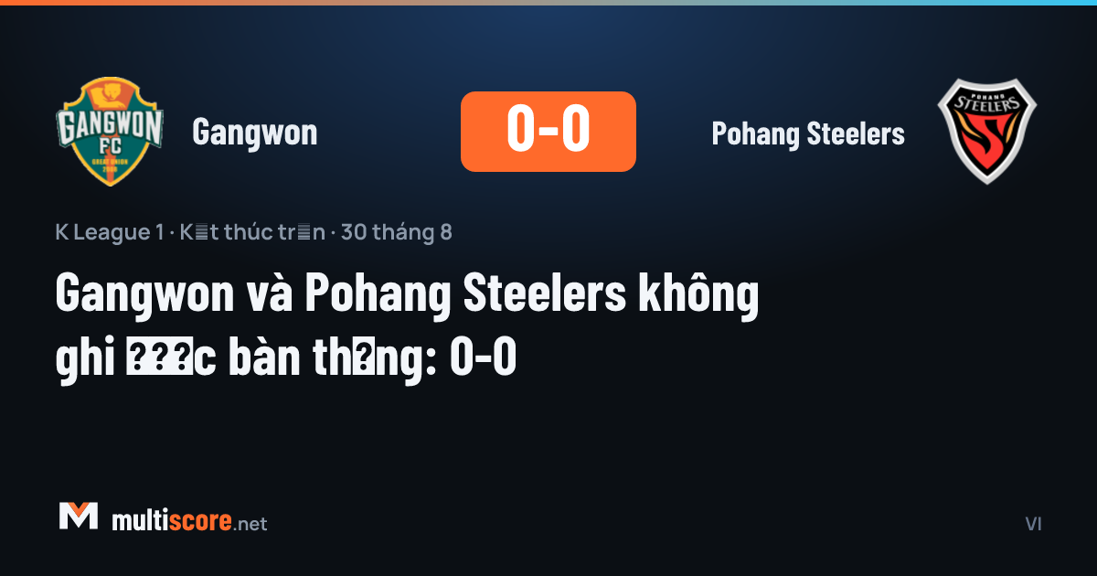 Gangwon - Pohang Steelers K League 1 maçı 0-0 beraberlikle sona erdi