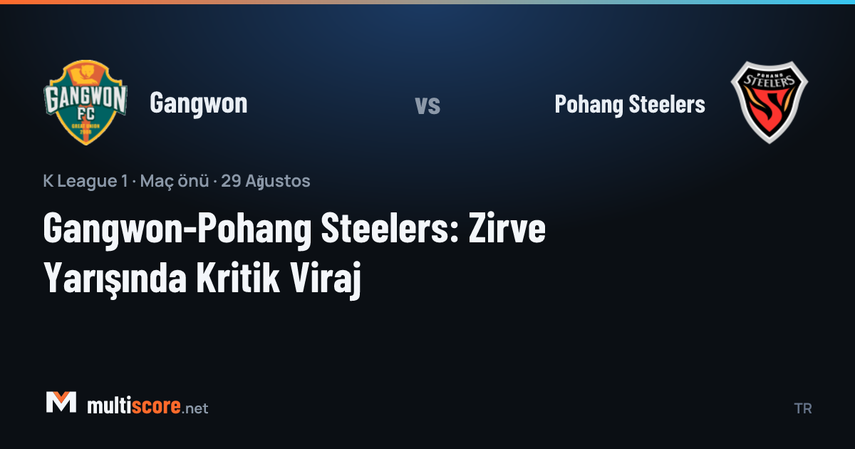 Gangwon ve Pohang Steelers oyuncuları K League 1 maçında mücadele ederken