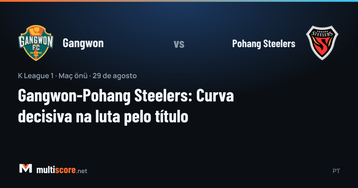 Gangwon ve Pohang Steelers oyuncuları K League 1 maçında mücadele ederken