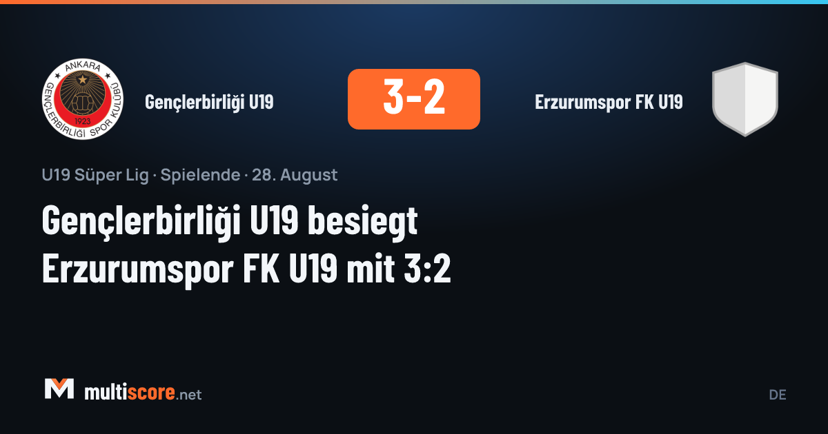 Gençlerbirliği U19 ile Erzurumspor FK U19 arasında oynanan U19 Süper Lig maçından bir görüntü